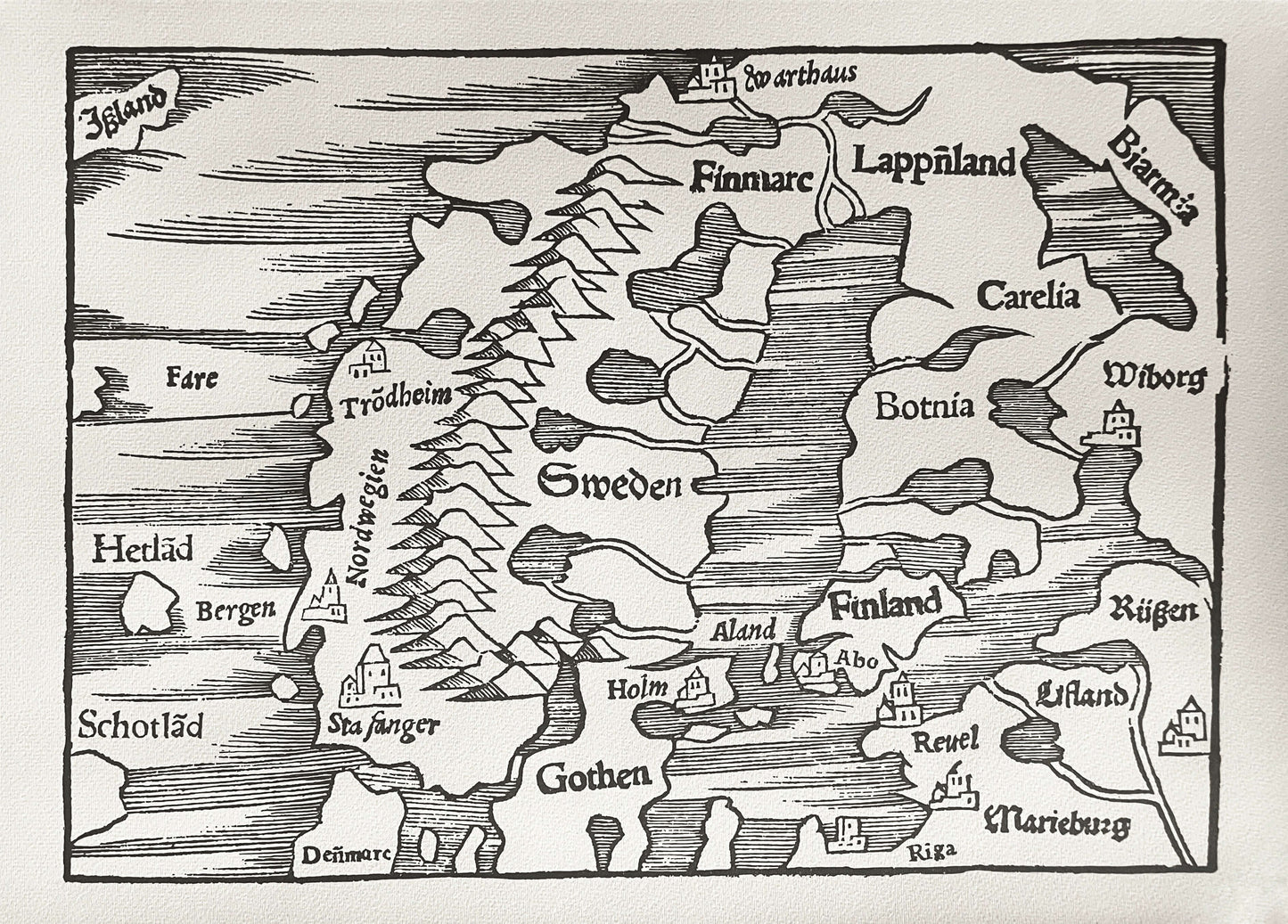 Mapp med kartor över skandinavien och Danmark